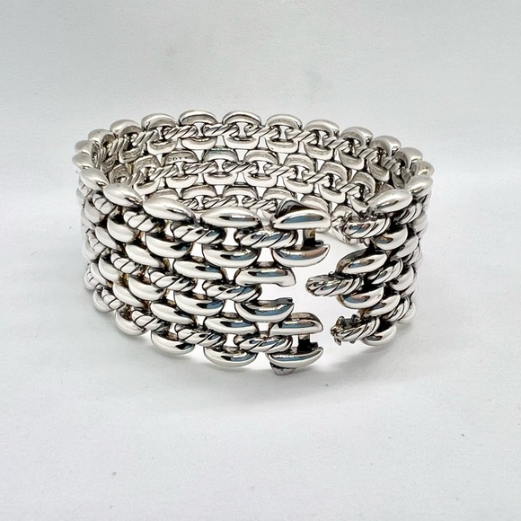 David Yurman Thoroughbred 3-Row Cuff Bracelet - Picture 10 of 16